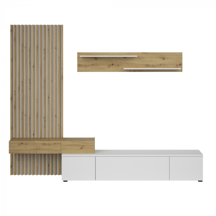 Ansamblu living, alb / stejar Artisan, REBEKA PLUS [5]