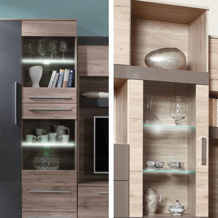 Ansamblu living, stejar san marino/latte extra lucios HG, ASSOR [2]