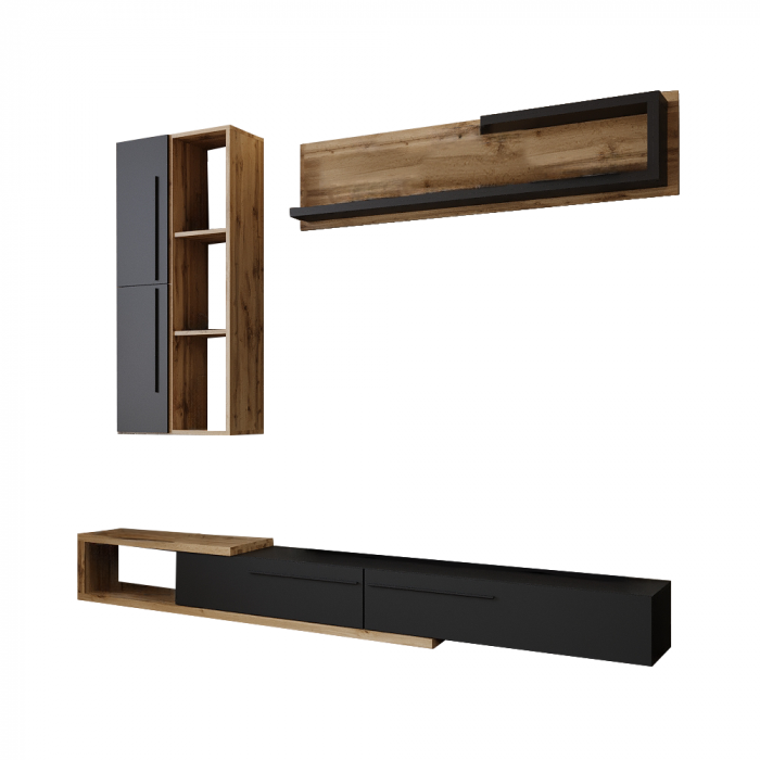 Ansamblu living, stejar Tacho / antracit, KALVADOS [4]