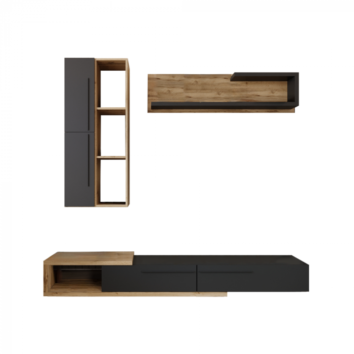 Ansamblu living, stejar Tacho / antracit, KALVADOS [3]