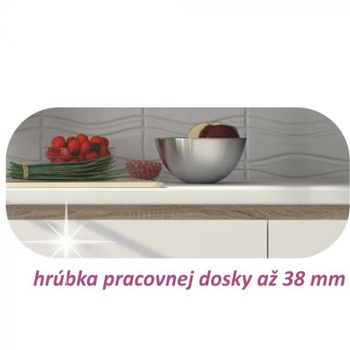 Ansamblu sectorial de bucătărie, stejar sonoma/alb extra lucios HG, LINE [4]