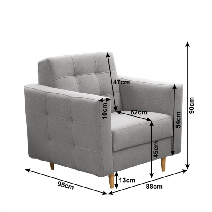 Ansamblu tapiţat, material gri, AMEDIA [3]