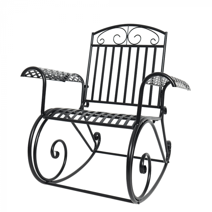 Balansoar de gradina, metal, negru, 75x65x95 cm [8]
