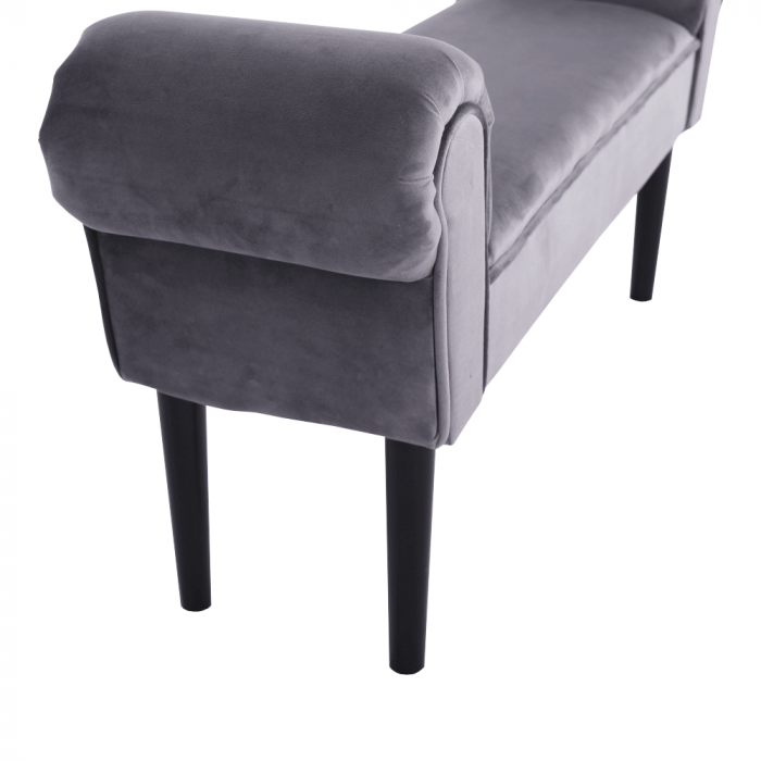Bancă, catifea Velvet, gri/negru, BURDA [8]