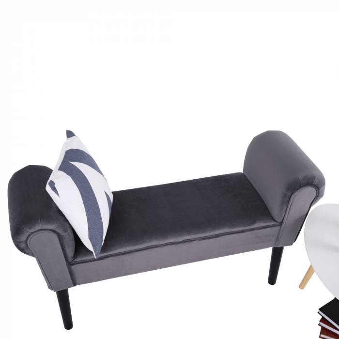 Bancă, catifea Velvet, gri/negru, BURDA [3]