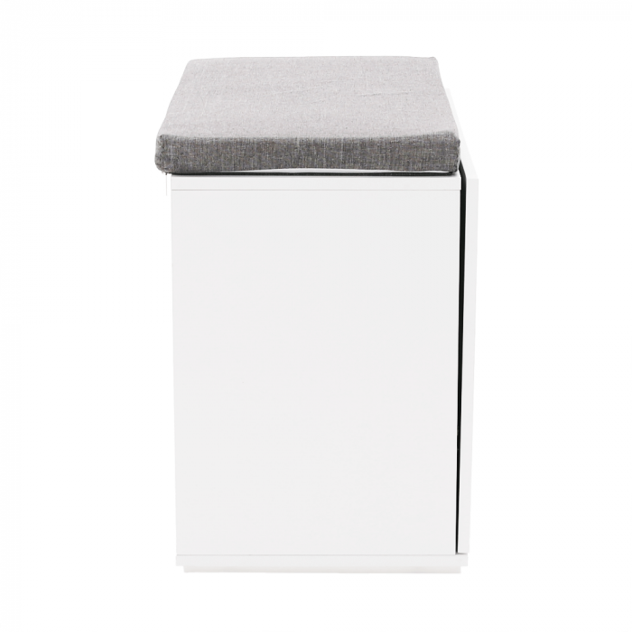 Pantofar bancuta, alb/gri, 60x45x30 cm, cu raft , usa rabatabila [15]