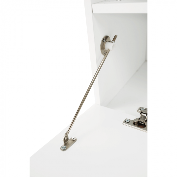Pantofar bancuta, alb/gri, 60x45x30 cm, cu raft , usa rabatabila [5]