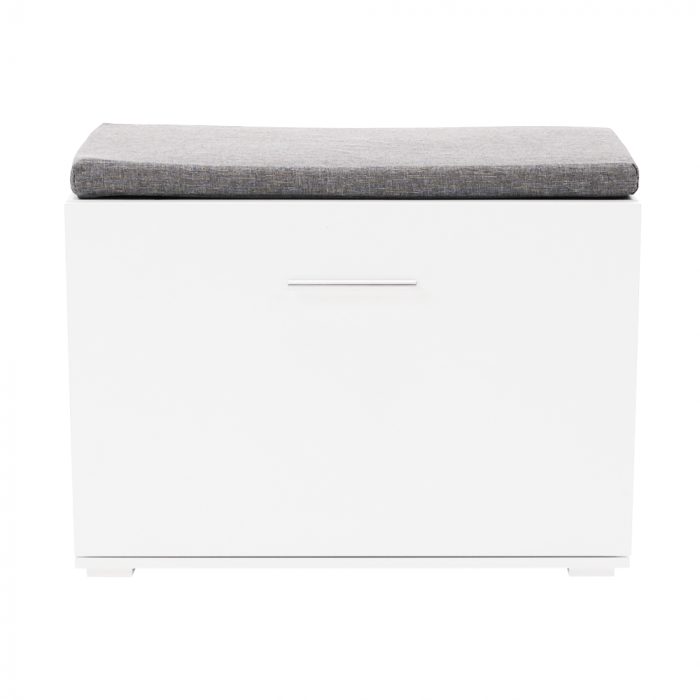 Pantofar bancuta, alb/gri, 60x45x30 cm, cu raft , usa rabatabila [13]