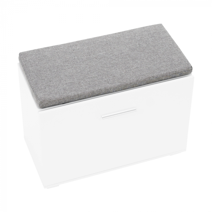 Pantofar bancuta, alb/gri, 60x45x30 cm, cu raft , usa rabatabila [20]