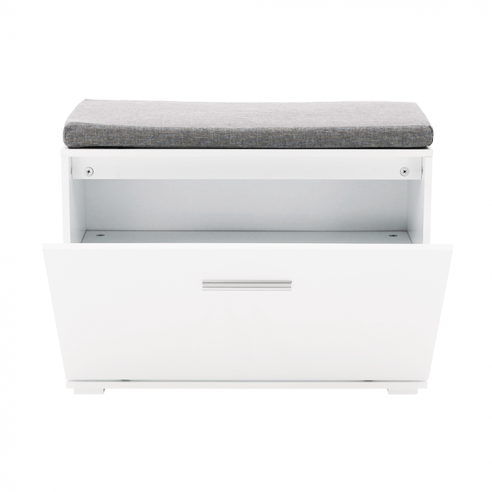 Pantofar bancuta, alb/gri, 60x45x30 cm, cu raft , usa rabatabila [17]