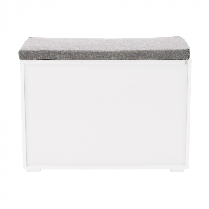 Pantofar bancuta, alb/gri, 60x45x30 cm, cu raft , usa rabatabila [16]