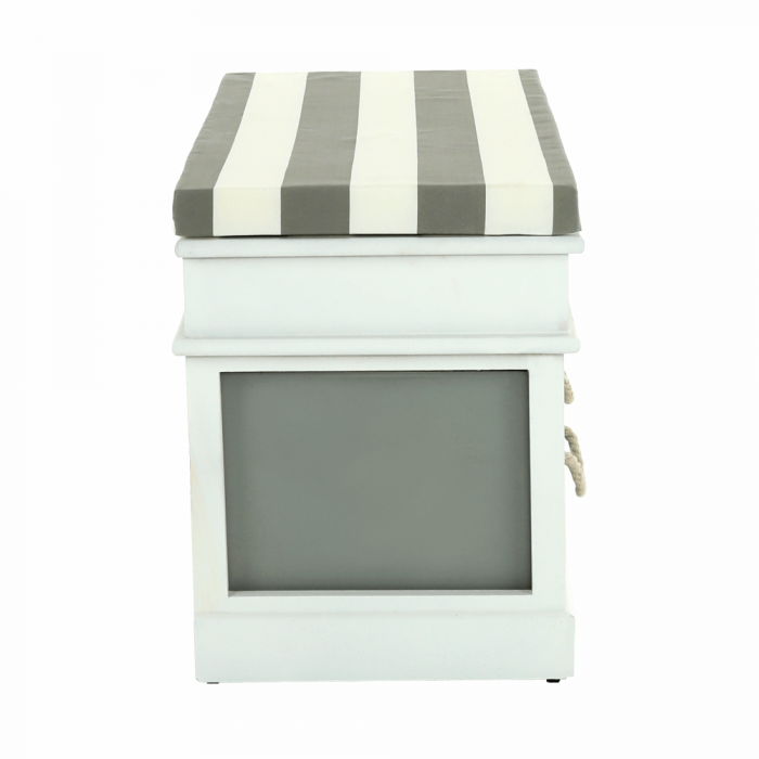 Bancă cu  pernă, 2 sertare, alb/gri, SEAT BENCH  2 NEW [3]