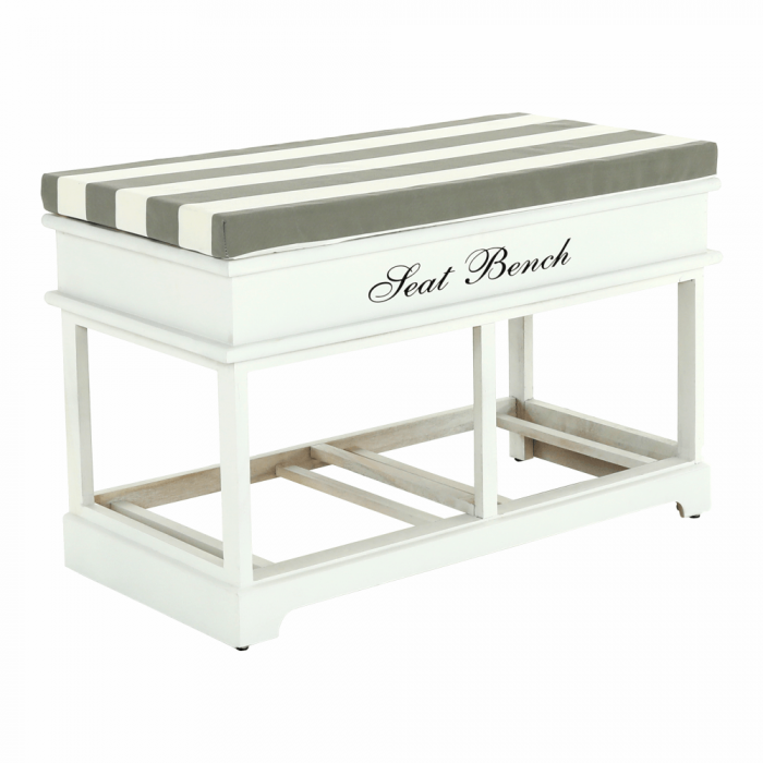 Bancă cu  pernă, 2 sertare, alb/gri, SEAT BENCH  2 NEW [7]