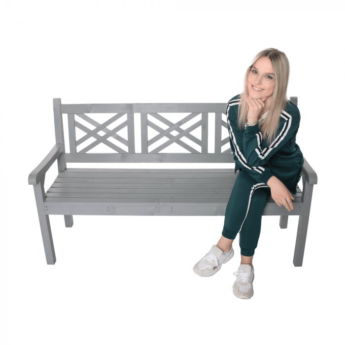 Bancă de grădină din lemn, gri, 150 cm, FABLA [18]