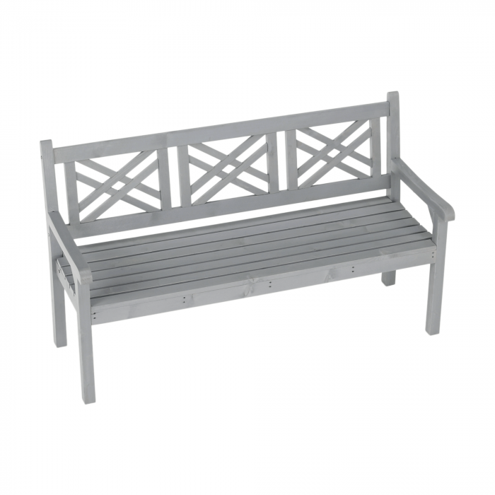 Bancă de grădină din lemn, gri, 150 cm, FABLA [17]