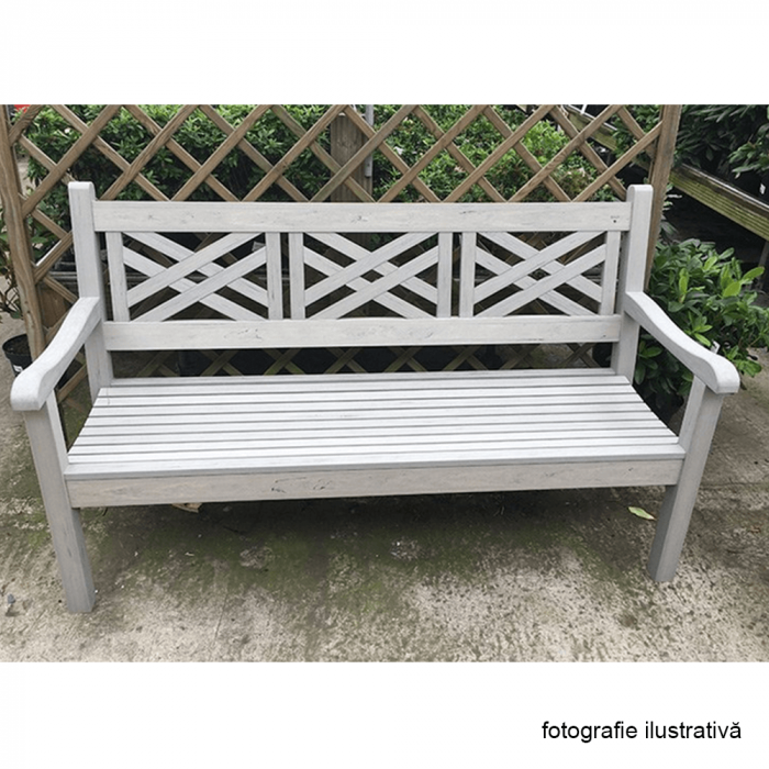 Bancă de grădină din lemn, gri, 150 cm, FABLA [2]