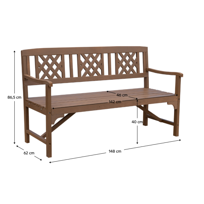 Bancă de grădină din lemn, maro, ENELA [2]