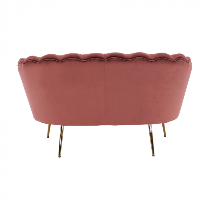 Bancă în stil Art-deco, catifea Velvet roz/crom auriu, NOBLIN [15]