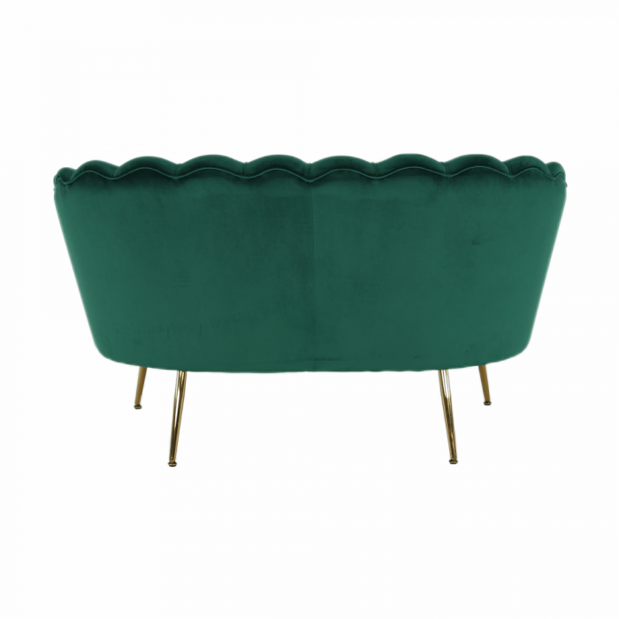 Bancă în stil Art-deco, catifea Velvet smarald/crom auriu, NOBLIN [11]