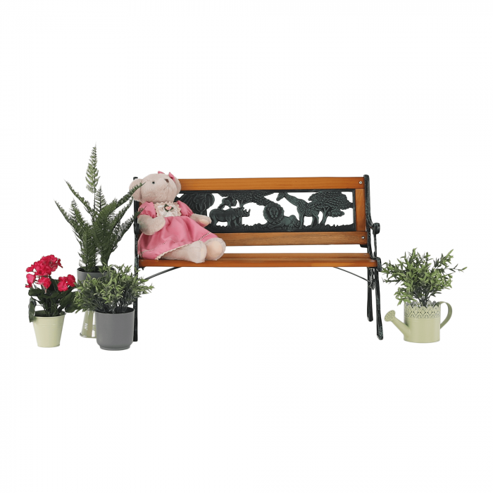 Bancă pentru copii, negru / natural, NADAZA [5]