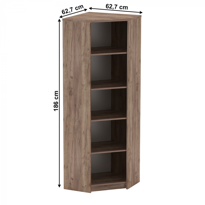 Biblioraft de colţ, kraft dunkel/alb, JOHAN 2 NEW 09 [3]