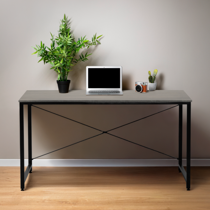 Birou, beton/negru, 150x60 cm, MELLORA [4]