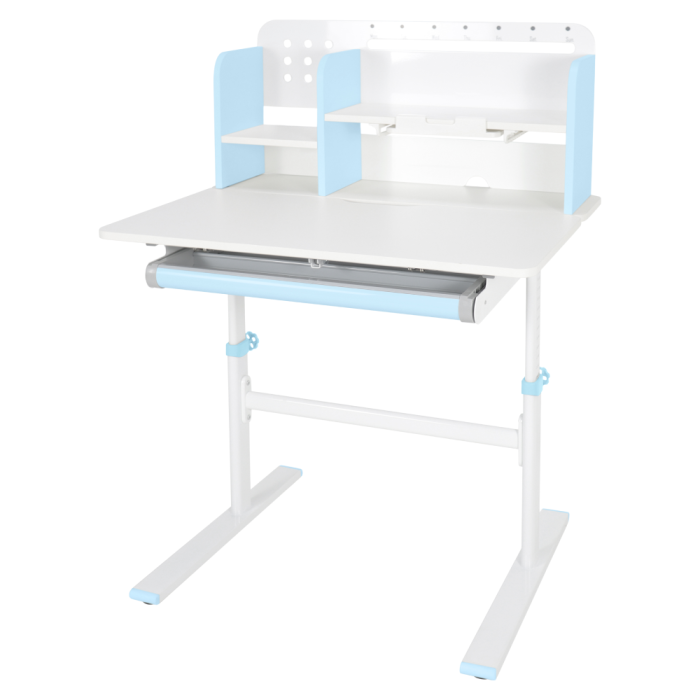 Birou crescător, albastru/alb, ADAN [8]