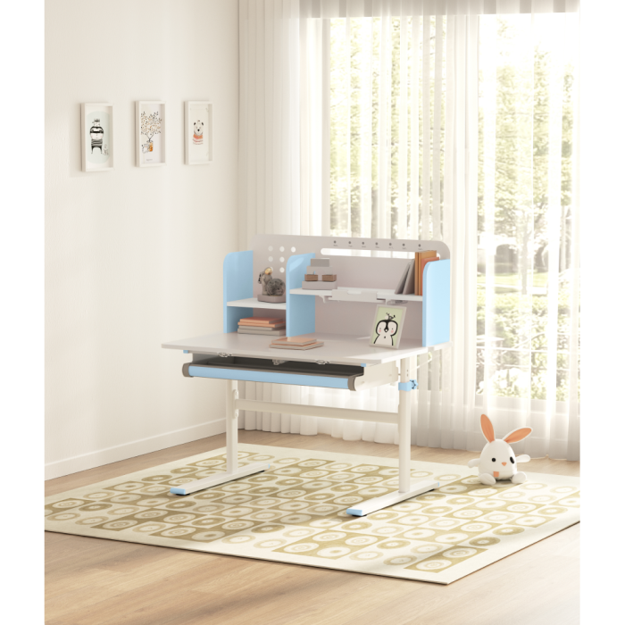 Birou crescător, albastru/alb, ADAN [29]