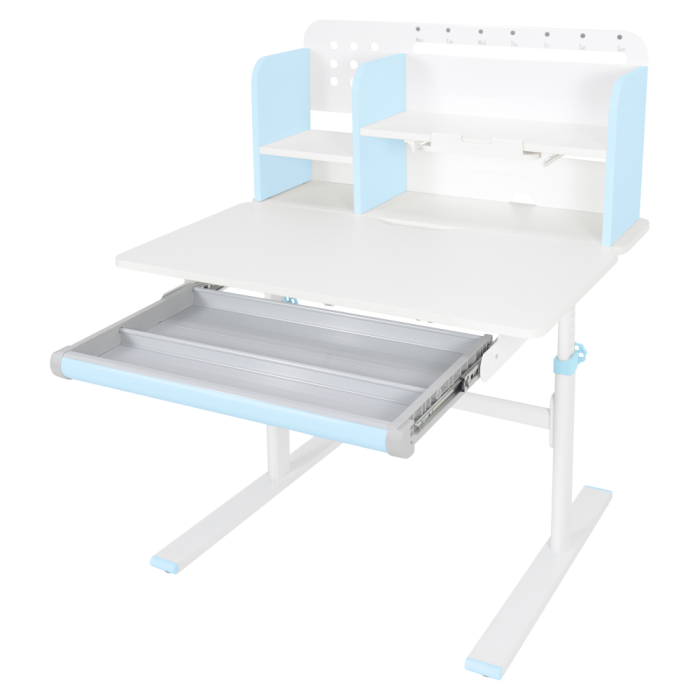 Birou crescător, albastru/alb, ADAN [5]