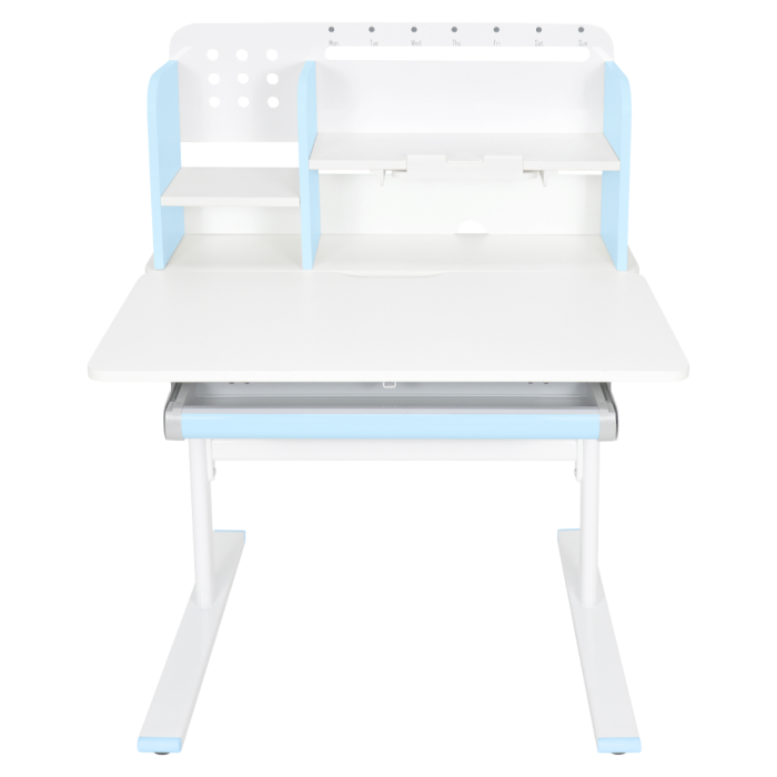 Birou crescător, albastru/alb, ADAN [16]