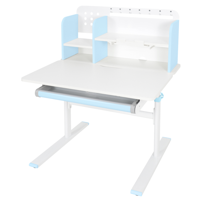 Birou crescător, albastru/alb, ADAN [7]
