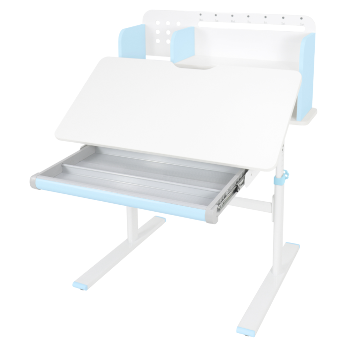 Birou crescător, albastru/alb, ADAN [4]