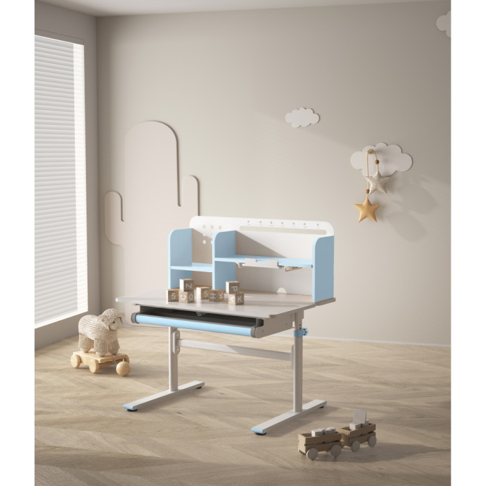 Birou crescător, albastru/alb, ADAN [28]