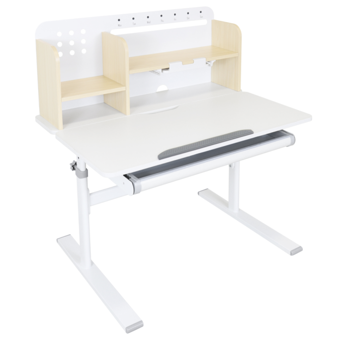 Birou crescător, natural/alb, ADAN [7]