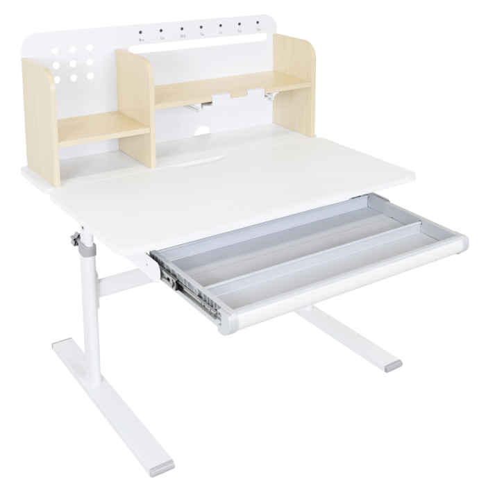 Birou crescător, natural/alb, ADAN [5]