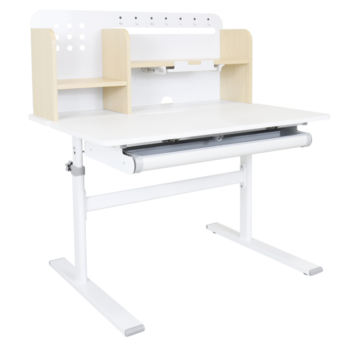 Birou crescător, natural/alb, ADAN [6]