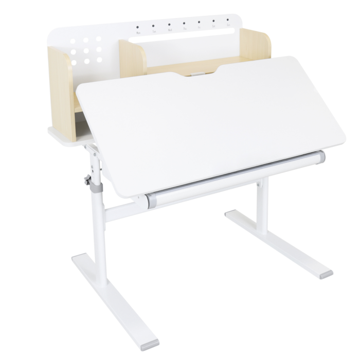 Birou crescător, natural/alb, ADAN [3]