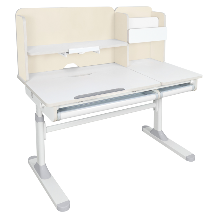 Birou crescător, natural/alb, LEDIN [8]