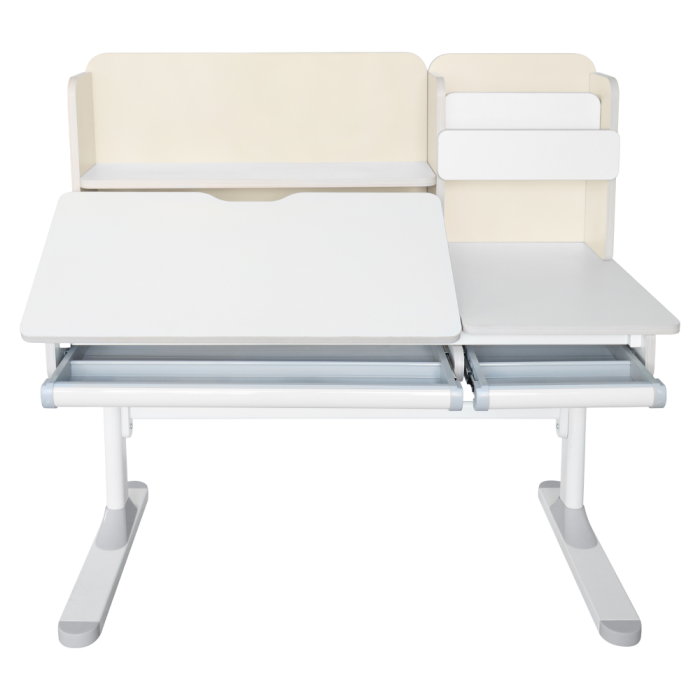 Birou crescător, natural/alb, LEDIN [12]