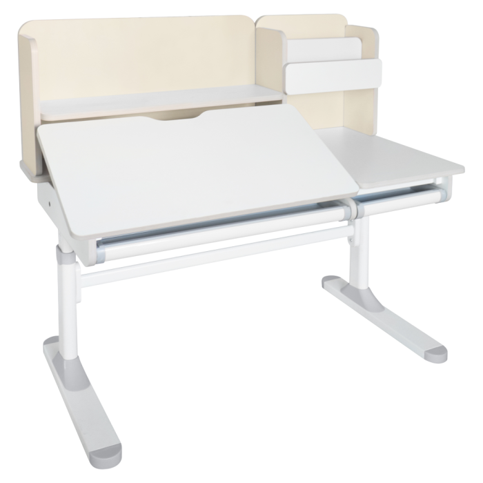 Birou crescător, natural/alb, LEDIN [3]