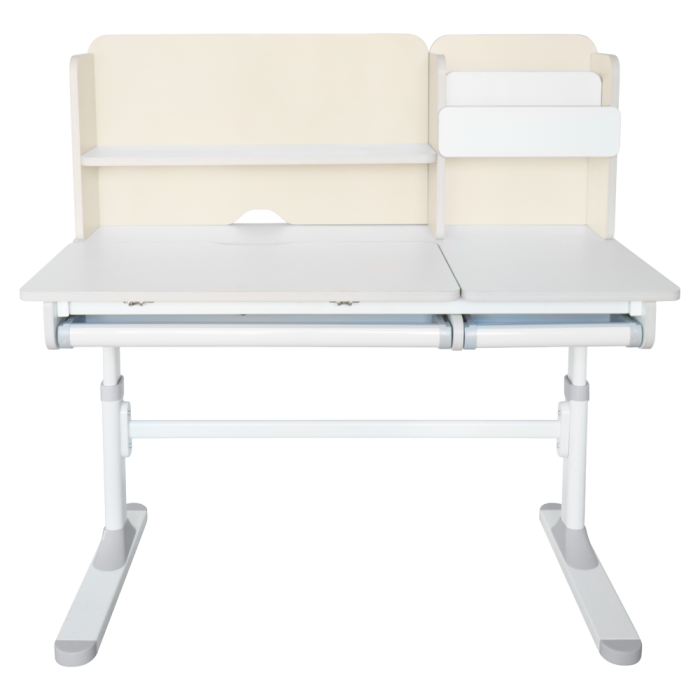 Birou crescător, natural/alb, LEDIN [15]