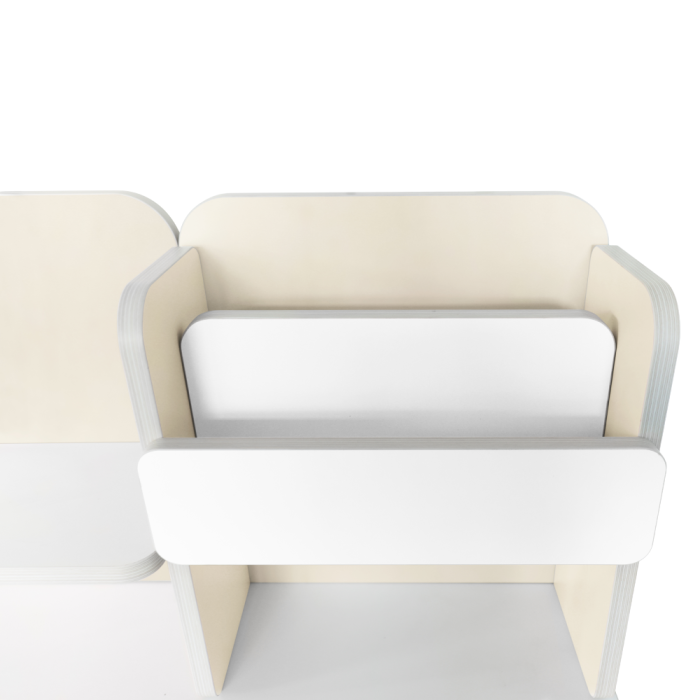 Birou crescător, natural/alb, LEDIN [24]