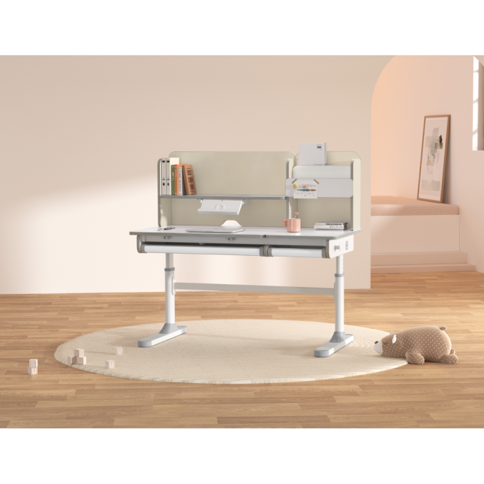 Birou crescător, natural/alb, LEDIN [29]