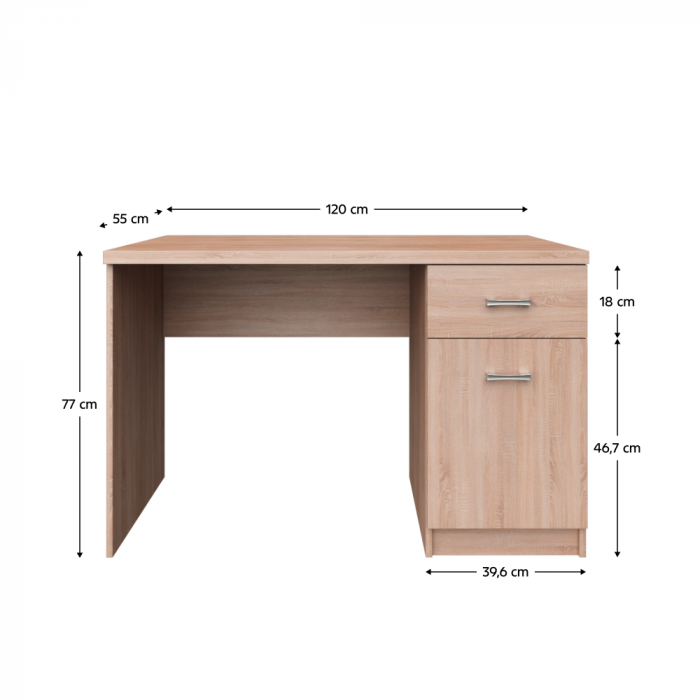 Birou PC 1D1S/120, stejar Sonoma, TOPTY TIP 36 [3]