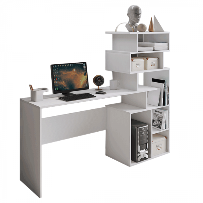 Birou PC, alb, DTD laminat, MAXIM [1]