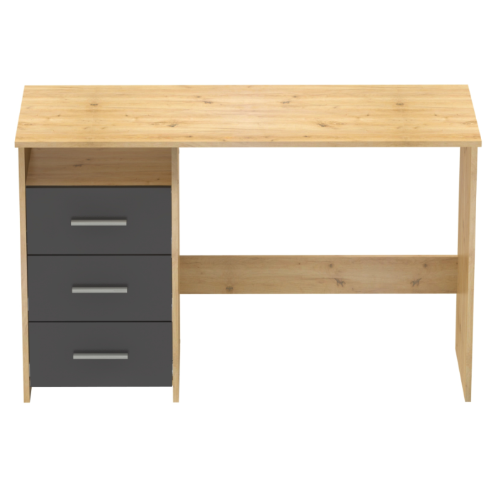 Birou PC, stejar artizanal/grafit, LARISTOTE NEW [13]