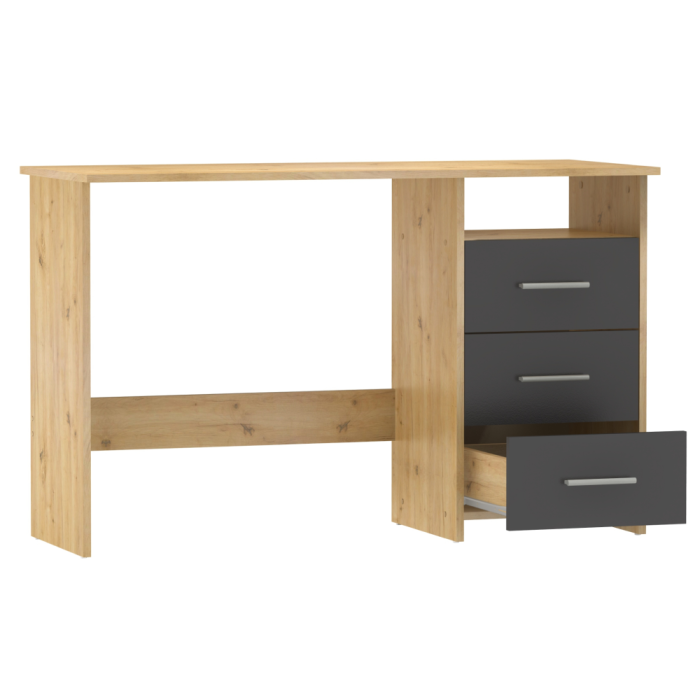 Birou PC, stejar artizanal/grafit, LARISTOTE NEW [3]