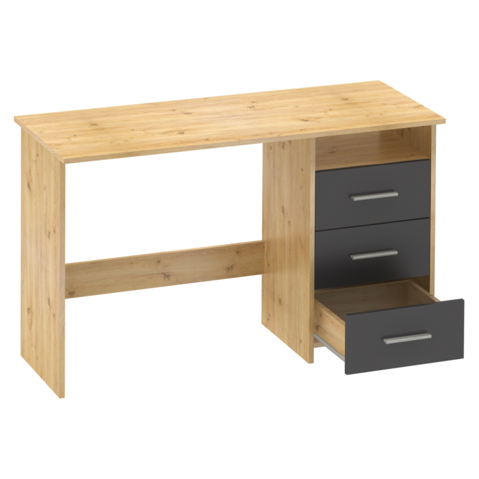 Birou PC, stejar artizanal/grafit, LARISTOTE NEW [5]