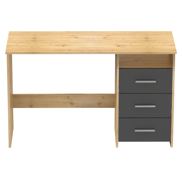 Birou PC, stejar artizanal/grafit, LARISTOTE NEW [12]