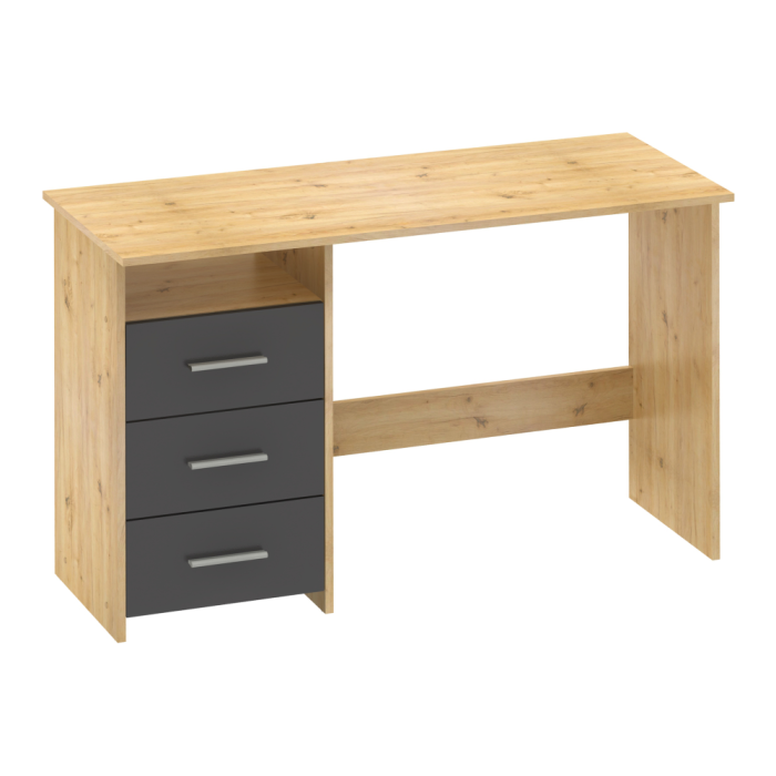 Birou PC, stejar artizanal/grafit, LARISTOTE NEW [14]